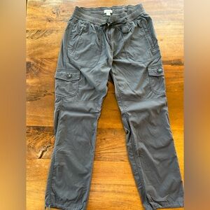 L.L.Bean Cargo Pants Womens Small Petite Dark Gray Nylon Spandex Hiking